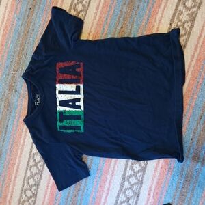 Navy Blue Kids Shirt with Italia Graphic